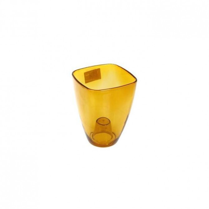 Puķu pods caurspīdīgs dzintara krāsā 13cm