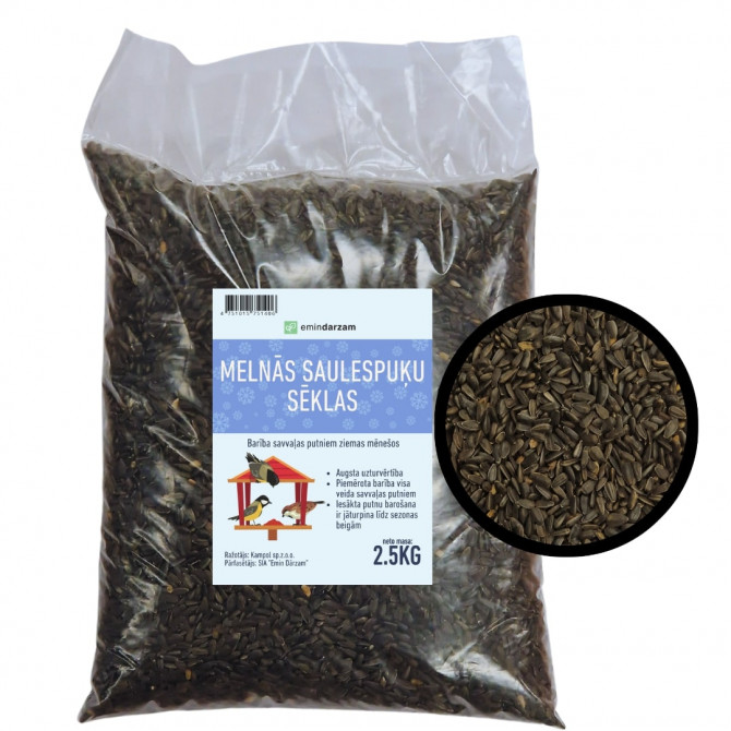 Putniem saulespuķu sēklas melnās 2.5kg