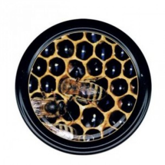 Metāla vāciņš  66mm bitītes medus šūnās 50gb