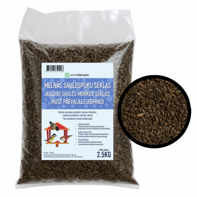 Putniem saulespuķu sēklas melnās 2.5kg