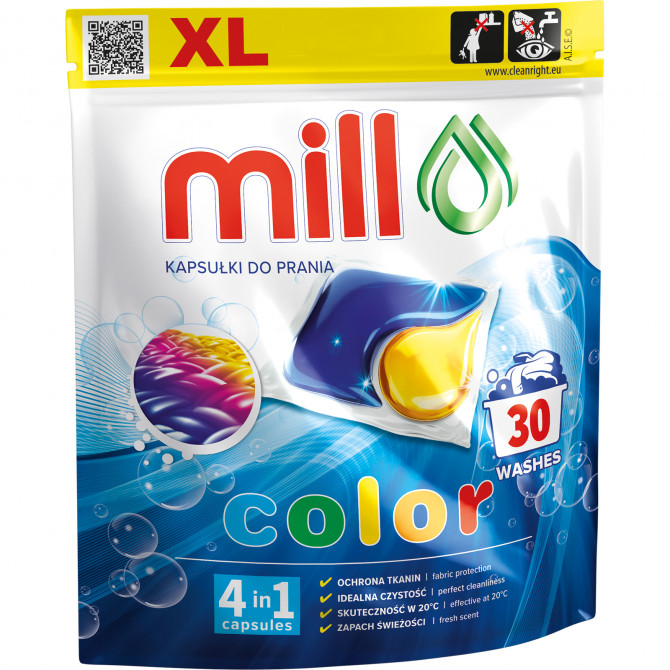 Mill Veļas mazgāšanas kapsulas Colour 30 gab