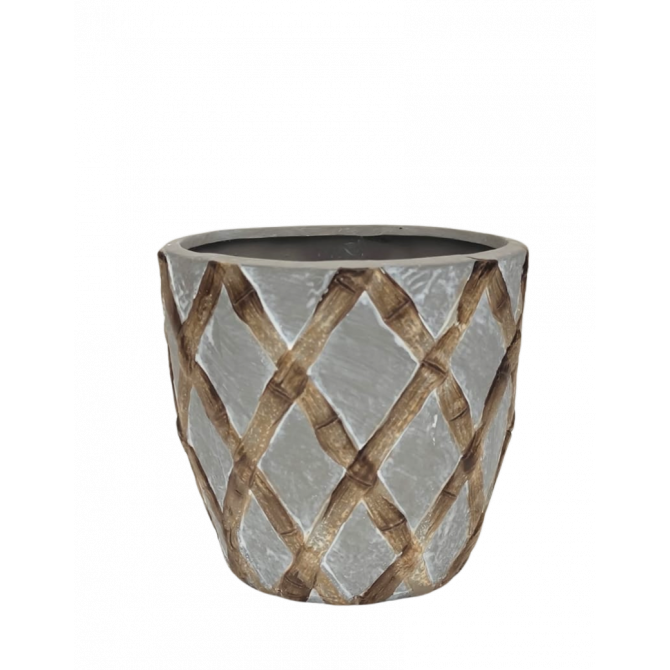 Puķu pods d9xh9cm ar rombu rakstu